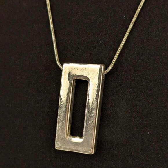 (2/$20) Snake Chain Cut Out Pendant Necklace - Picture 3 of 6